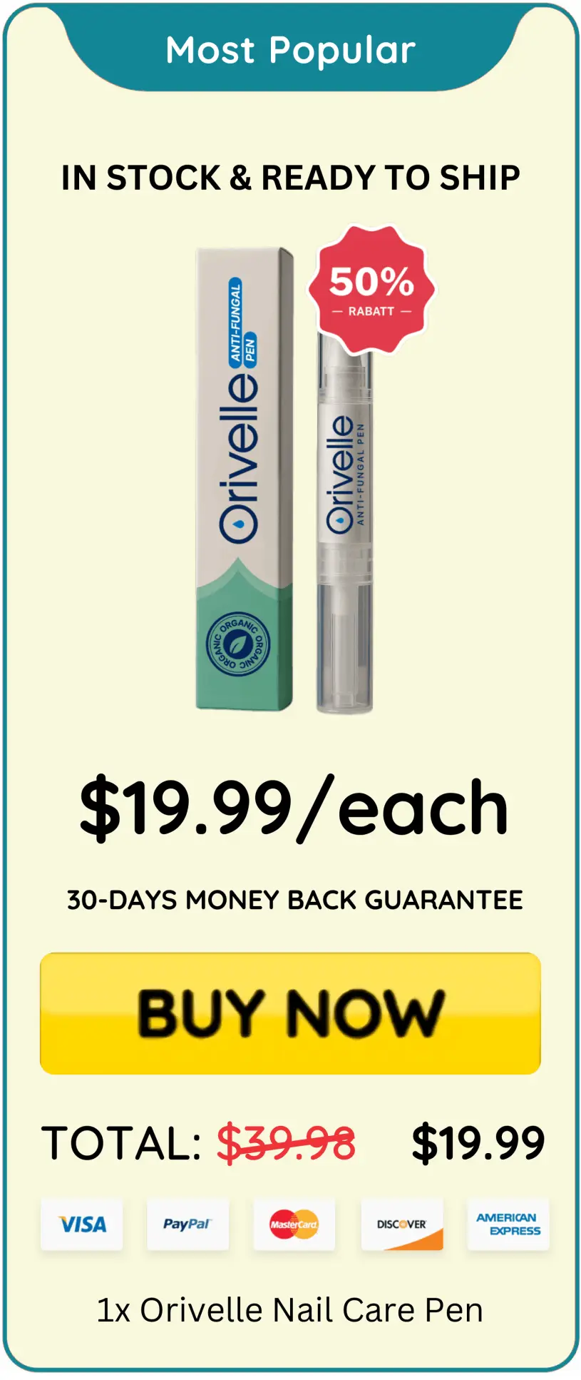 Orivelle Nail Fungus Pen pricei – Orivelli
